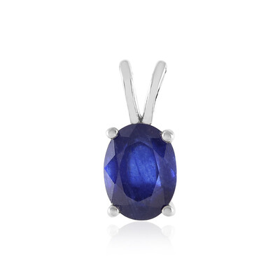 Ciondolo in argento con Zaffiro Blu del Madagascar