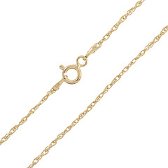 Catenina a corda in argento placcato oro giallo - 45 cm - 1,51 g