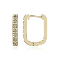 Orecchini in oro con Diamante Champagne SI1