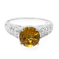 Anello in argento con Quarzo Cognac