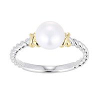 Anello in argento con Perla d'Acqua Dolce Bianca