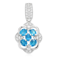 Ciondolo in argento con Apatite Blu Neon