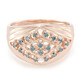 Anello da uomo placcato in oro con Diamante Fancy