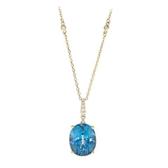 Collana in oro con Topazio Blu Londra (CIRARI)