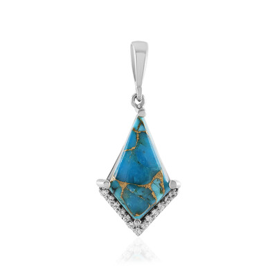 Ciondolo in argento con Turchese Ramato Blu