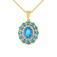 Collana in argento con Apatite Blu Neon