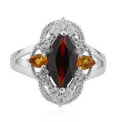 Anello in argento con Granato Mozambico