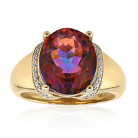 Anello in argento con Quarzo Mistico Cognac
