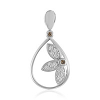 Ciondolo in argento con Diamante Champagne I2