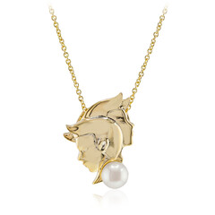 Collana in argento con Perla d'Acqua Dolce Bianca