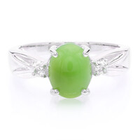 Anello in argento con Crisoprasio Imperiale