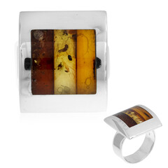 Anello in argento con Ambra Baltica