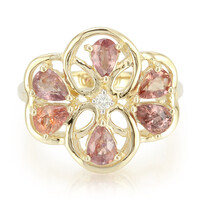 Anello in oro con Zaffiro Padparadscha (non riscaldato)