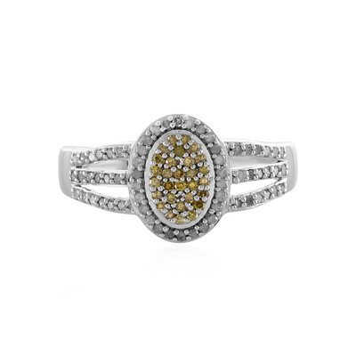Anello in argento con Diamante Giallo I4