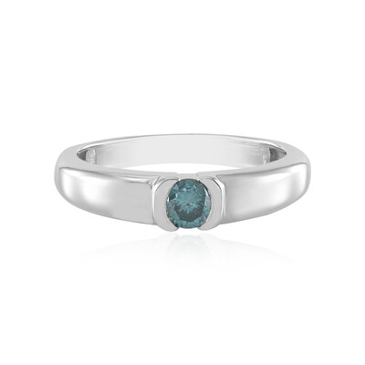 Anello in argento con Diamante Blu I2
