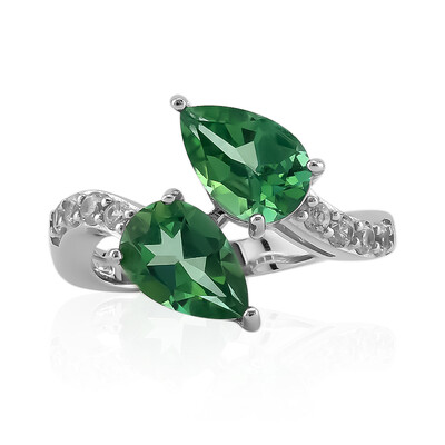 Anello in argento con Topazio Verde Farfalla