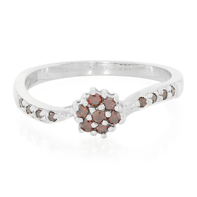 Anello placcato in platino con Diamante Fancy