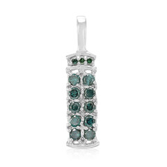 Ciondolo placcato in platino con Diamante Fancy
