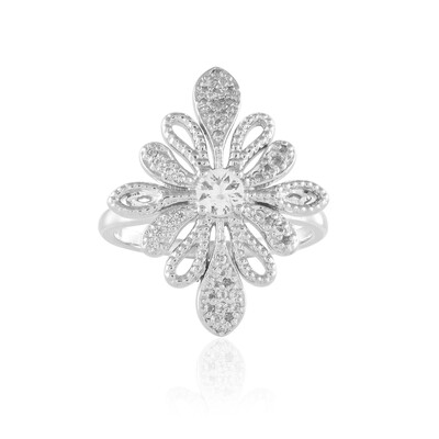 Anello in argento con Zaffiro Bianco