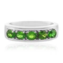 Anello in argento con Diopside Russo