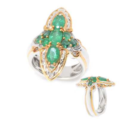 Anello in argento con Smeraldo Zambia (Gems en Vogue)