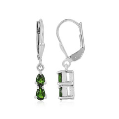 Orecchini in argento con Diopside Russo