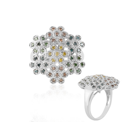 Anello in argento con Diamante Giallo I2