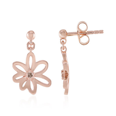 Orecchini in argento con Diamante Cioccolato I3