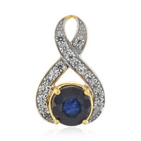 Ciondolo in argento con Zaffiro Blu del Madagascar