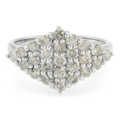 Anello placcato in platino con Diamante Cioccolato