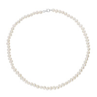 Collana in argento con Perla d'Acqua Dolce Bianca