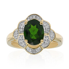 Anello in oro con Diopside Russo