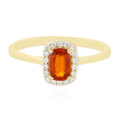 Anello in oro con Cianite Arancione della Tanzania