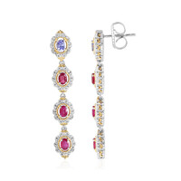 Orecchini in argento con Rubino Tanzania (Gems en Vogue)