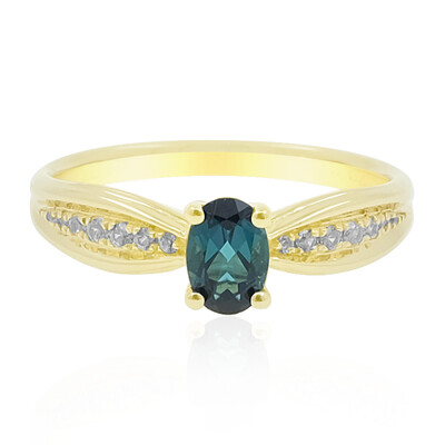 Anello in oro con Indicolite Brasiliana (de Melo)