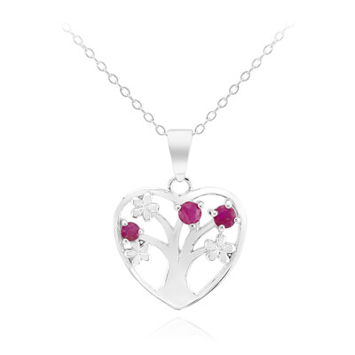 Collana in argento con Rubino della Birmania