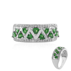 Anello in argento con Tsavorite della Tanzania