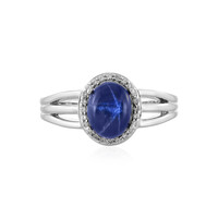 Anello in argento con Zaffiro Stellato Blu