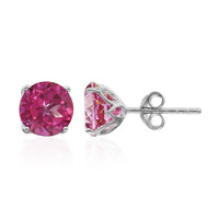 Orecchini in argento con Topazio Mistico Rosa Acceso