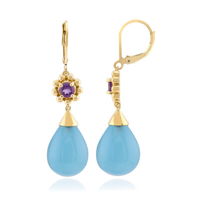 Orecchini in argento con Calcedonio Acqua