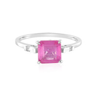 Anello in platino con Zaffiro Rosa del Madagascar