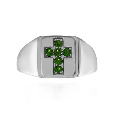 Anello in argento con Diopside Russo
