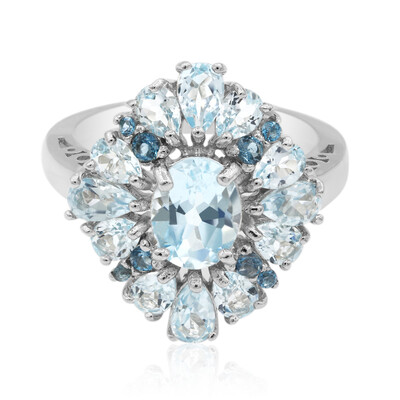 Anello in argento con Topazio Blu Cielo