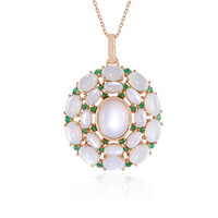Collana in argento con Pietra di Luna Bianca (KM by Juwelo)