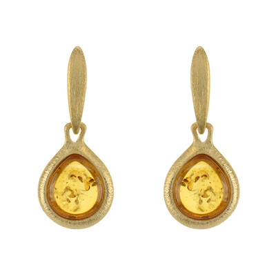 Orecchini in argento con Ambra Baltica Cognac (dagen)