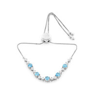 Bracciale in argento con Topazio Blu Svizzero