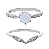 Set anelli in argento con Opale di Welo e Zircone