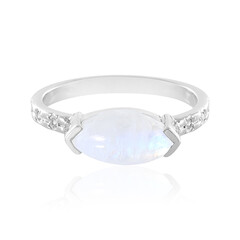 Anello in argento con Pietra di Luna Arcobaleno