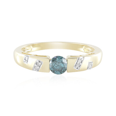 Anello in oro con Diamante Blu I3