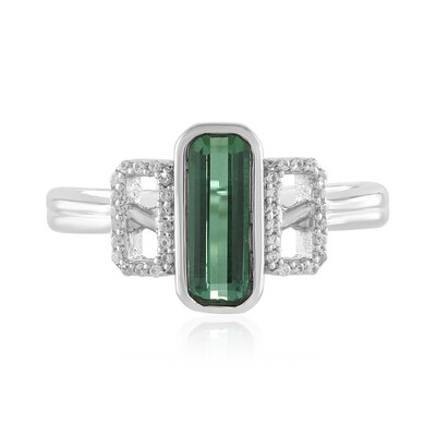 Anello in argento con Tormalina Verde di Benedito